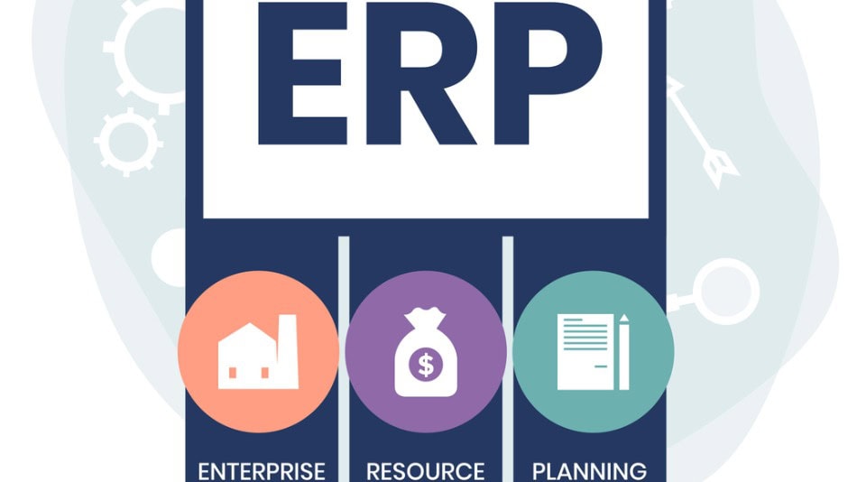 Icono concepto de ERP (acrónimo de Enterprise Resource Planning)