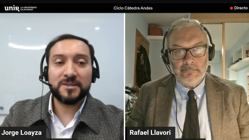 Jorge Loayza, director de Relaciones Internacionales de UNIR en Ecuador y Perú, y Rafael Llavori, director adjunto del Departamento de Calidad Internacional de UNIR.