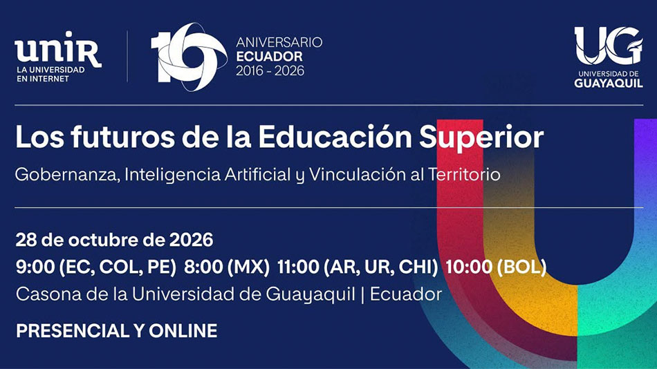 La Universidad Internacional de La Rioja suma esfuerzos con la Universidad de Guayaquil para una nueva edición de 'Futuros de la Educación Superior'.